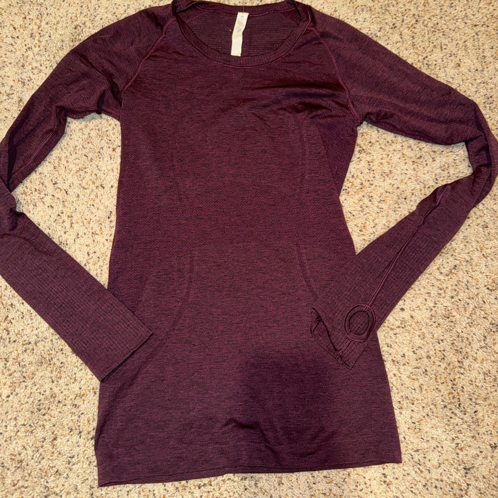 Lululemon Run Swiftly Long Sleeve Raspberry Plum … - image 1